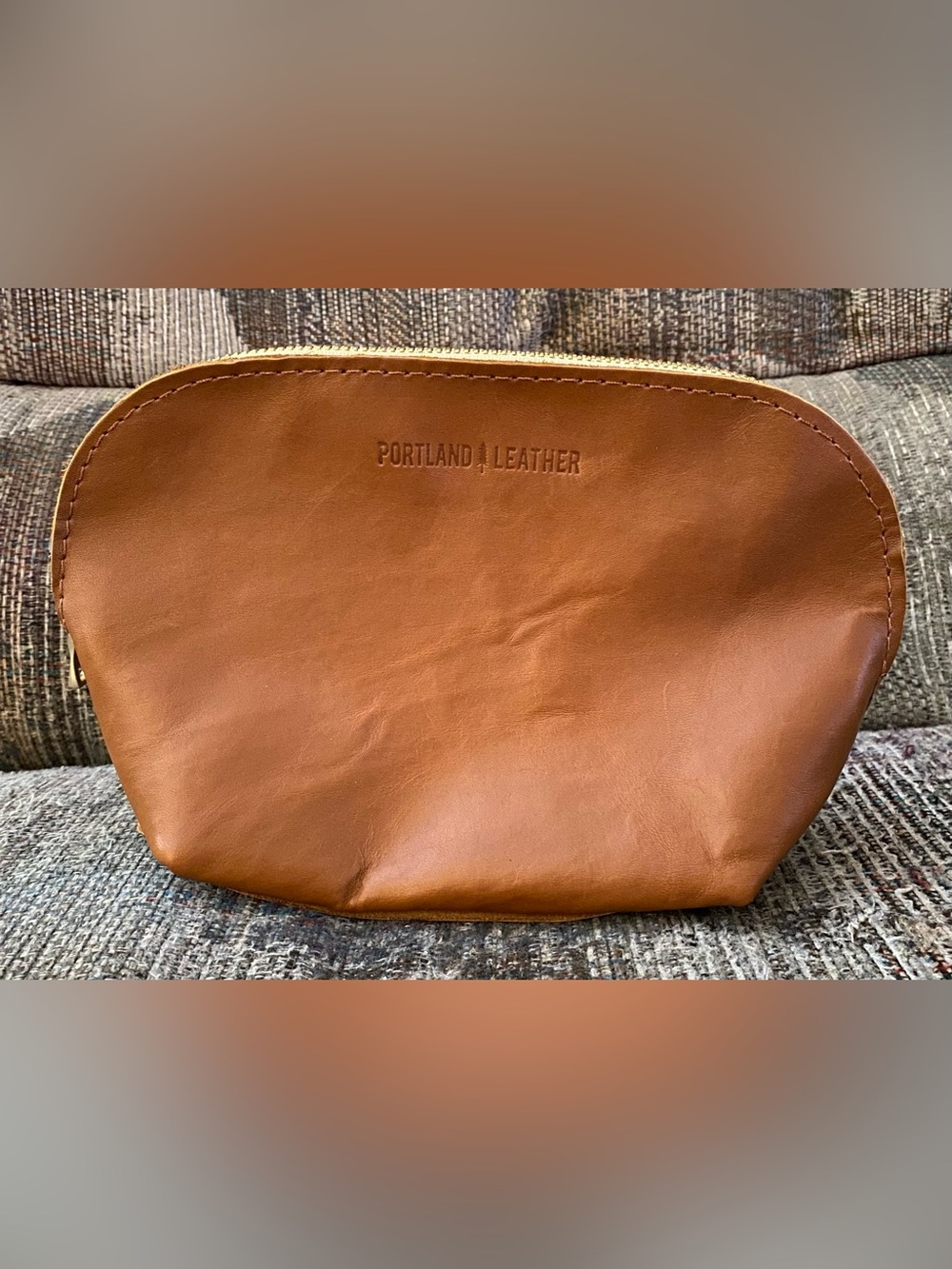 Portland Leather Goods Belladonna makeup bag - Brown